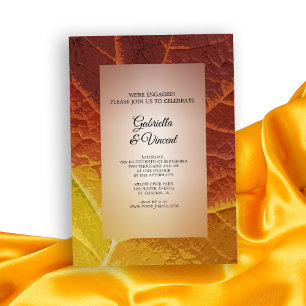 Shades of Autumn Leaf Engagement Party Kaart
