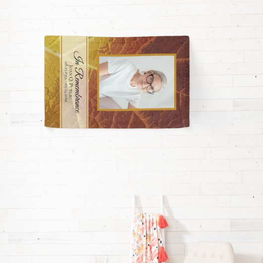 Shades of Autumn Leaf Viering van het leven begraf Spandoek (Insitu)