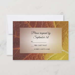 Shades of Autumn Leaf Wedding RSVP Response Kaart