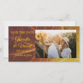 Shades of Autumn Leaf Wedding Save the Date (Voorkant)