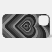 Shades of Black Hears Phone Case iPhone Hoesje (Achterkant horizontaal)