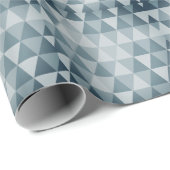 Shades of Blue Abstract Triangle Retro Xmas Tree W Cadeaupapier (Rol Hoek)