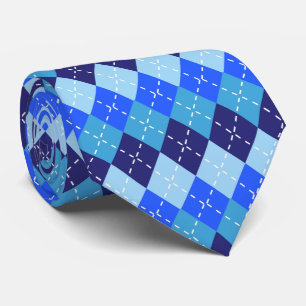 Shades of Blue Argyle Sporty Preppy Gepersonalisee Stropdas