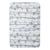 Shades of Blue Bamboo Pattern Bathmat Badmat (Voorkant Verticaal)