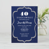 Shades of Blue Birthday Invitation Kaart (Staand voorkant)