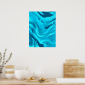 Shades of Blue Colorful Marble Poster (Keuken)