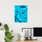 Shades of Blue Colorful Marble Poster (Thuiskantoor)