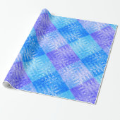 Shades of Blue Cool Upbeat Diamond Pattern Bubble Cadeaupapier (Uitgerold)