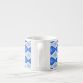 Shades of blue diamond pattern espresso kop (Achterkant)