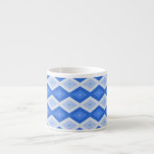 Shades of blue diamond pattern espresso kop (Voorkant)