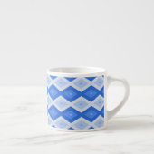 Shades of blue diamond pattern espresso kop (Rechts)