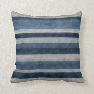 Shades of Blue Faux Corduroy Striped Pattern Kussen