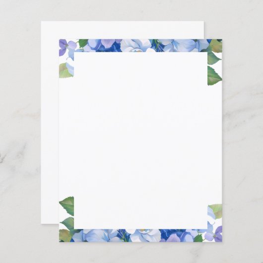 Shades of Blue Florals Letterhead (Voorkant / Achterkant)