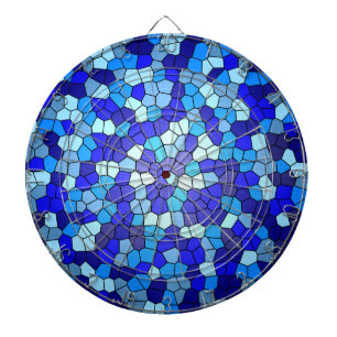Shades of Blue Glas in lood van Shirley Taylor Dartbord