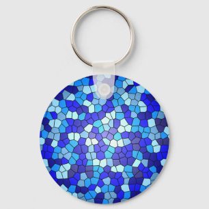 Shades of Blue Glas in lood van Shirley Taylor Sleutelhanger
