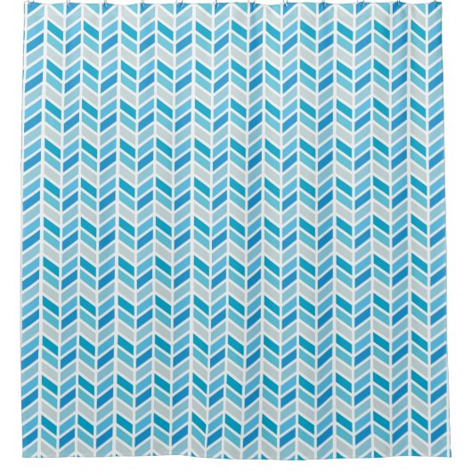 Shades of Blue Herringbone Pattern Design Douchegordijn (Voorkant)