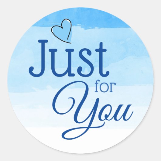 Shades of Blue Just for You Cadeau Stickers (Voorkant)