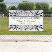 Shades of Blue Leaves met Gold, Wedding Banner (Insitu)