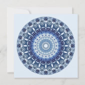 Shades of Blue Mandala Invitation Kaart (Achterkant)