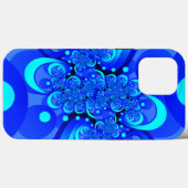 Shades of Blue Modern Abstract Fractal Art Case-Mate iPhone Case (Achterkant (horizontaal))