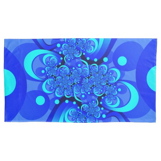 Shades of Blue Modern Abstract Fractal Art Kussensloop (Voorkant)