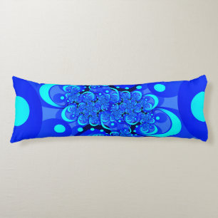 Shades of Blue Modern Abstract Fractal Art Lichaamskussen