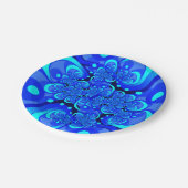 Shades of Blue Modern Abstract Fractal Art Papieren Bordje (Gekanteld)