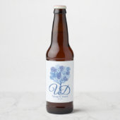 Shades of Blue of Elegant Tree Design Bier Etiket (Voorkant)
