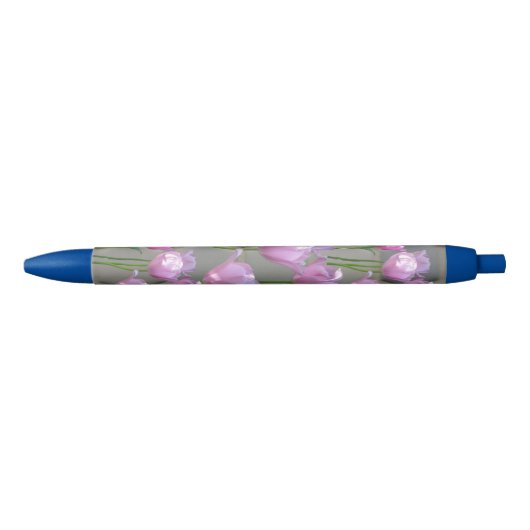 Shades of Blue Pattern Pink Tulips Pen (Voorkant)