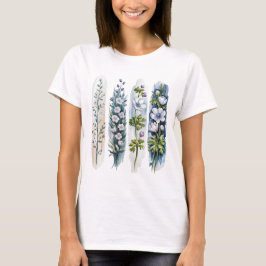 SHADES OF BLUE POPPY ANEMONE FLOWERS T-SHIRT