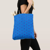 Shades of Blue Roos Pattern Canvas tas (Dichtbij)