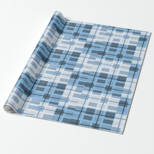 Shades of Blue Sophisticated Geometric Pattern Cadeaupapier