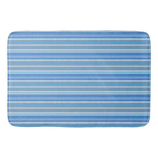 Shades of Blue Striped Badmat (Voorkant)