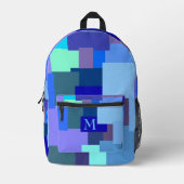 Shades Of Blue - uw monogram Bedrukte Rugzak (Voorkant)