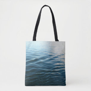 Shades of Blue Water Abstract Natuur Fotografie Draagtas