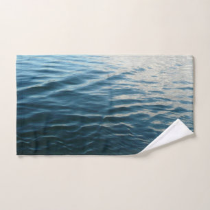 Shades of Blue Water Abstract Natuur Fotografie Handdoek