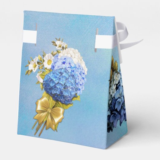 Shades of Blue Waterverf Hydrangeas Bedankdoosjes (Achterkant)