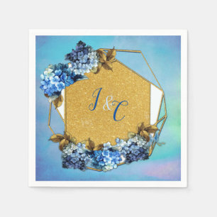 Shades of Blue Waterverf Hydrangeas Servet