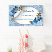 Shades of Blue Waterverf Hydrangeas Spandoek (Insitu)