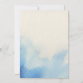 Shades of Blue Waterverf Wedding Invitation Kaart (Achterkant)