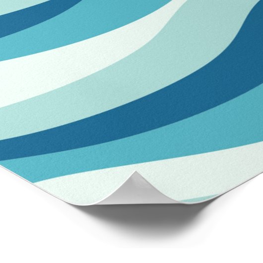 Shades of Blue Waves Pattern Poster (Hoek)