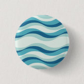 Shades of Blue Waves Pattern Ronde Button 3,2 Cm (Voorkant)