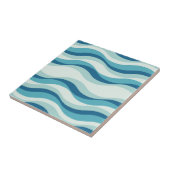 Shades of Blue Waves Pattern Tegeltje (Zijkant)