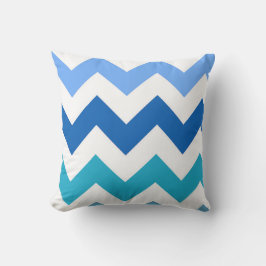 Shades of Blue Zig Zag Chevron Pillow Kussen
