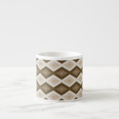Shades of brown diamond pattern espresso kop (Voorkant)