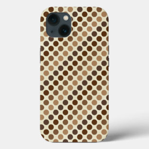 Shades of Brown Polka Dots van Shirley Taylor iPhone 13 Hoesje