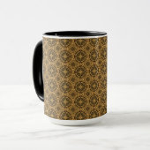 Shades of Brown Tiled Pattern Mok (Voorkant links)