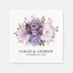 Shades of Dusty Paars Blooms Moody Floral Wedding Servet