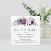 Shades of Dusty Paarse Blooms Brunch en Bubble Kaart (Staand voorkant)