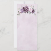 Shades of Dusty Paarse Blooms Floral Menu Kaart (Achterkant)